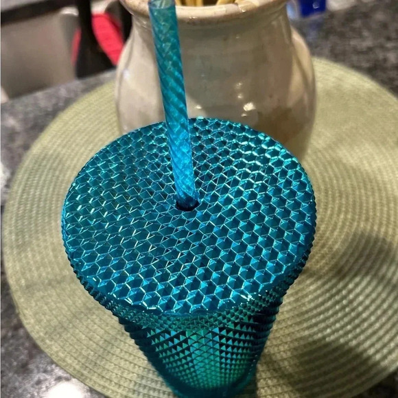 NWT Starbucks Limited Edition Summer 2023 Teal Studded Tumbler, 16oz - Picture 4 of 7